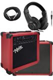 Midex MGA-25RD-HD Elektro Gitar Amfisi 25 Watt USB Bluetooth ve Şarjlı (Amfi Kulaklık ve Jack Kablo)